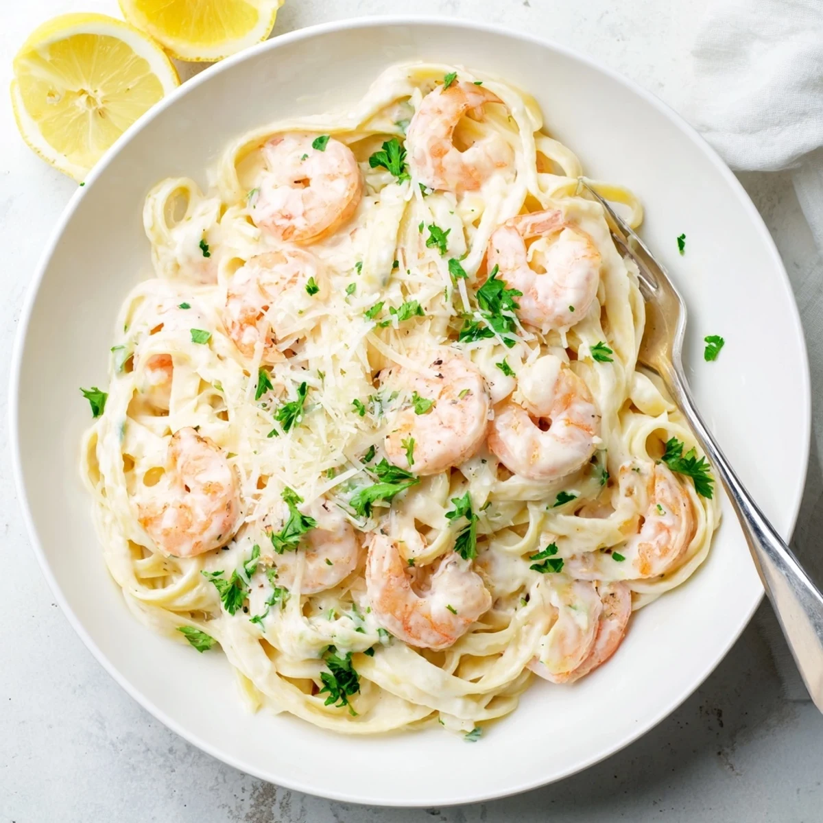 Creamy Shrimp Fettuccine Alfredo