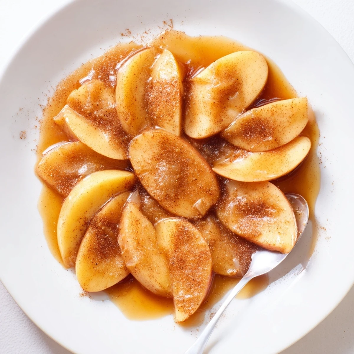 Tender apple slices coated in brown sugar and cinnamon cooked in pressure cooker