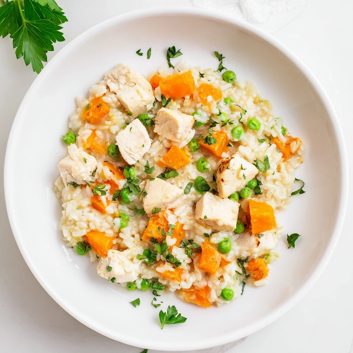 Easy weeknight Instant Pot chicken and rice showing steaming, well-seasoned layers of chicken and white rice