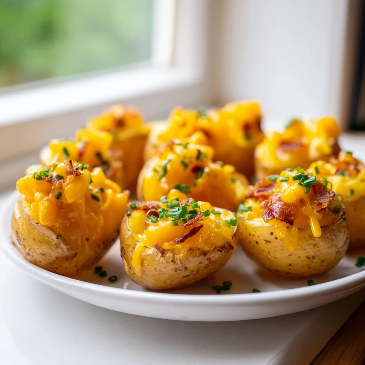 Savory Irish Potato Bites arranged on a platter for a party appetizer