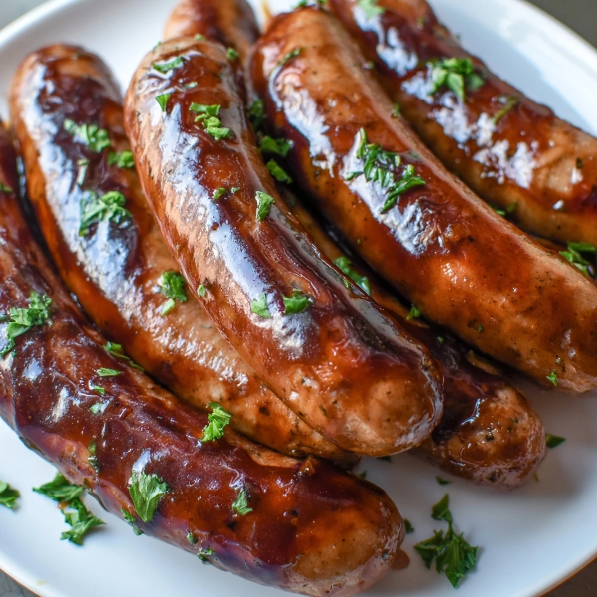 Smoky BBQ sausage recipe sliced open revealing a juicy, perfectly grilled interior.