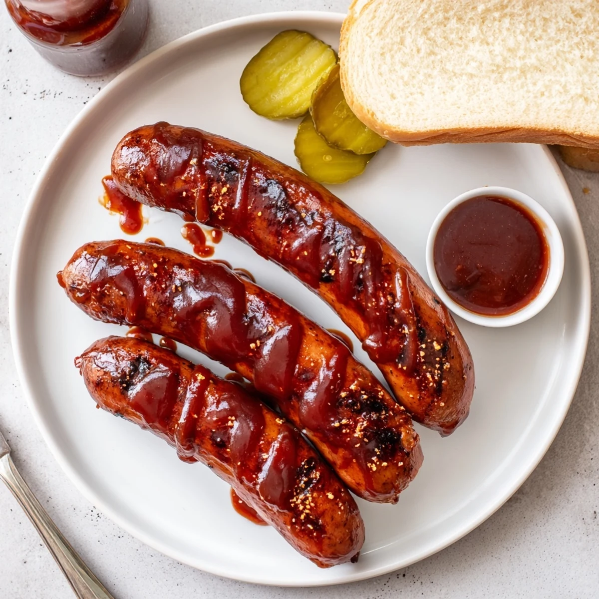 BBQ Sausage Recipe: smoky, caramelized links glistening on a hot summer grill.