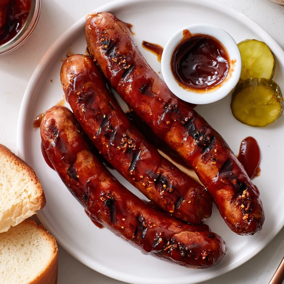 Classic BBQ Sausage Recipe sizzling, basted in sticky sauce, perfect for cookouts.