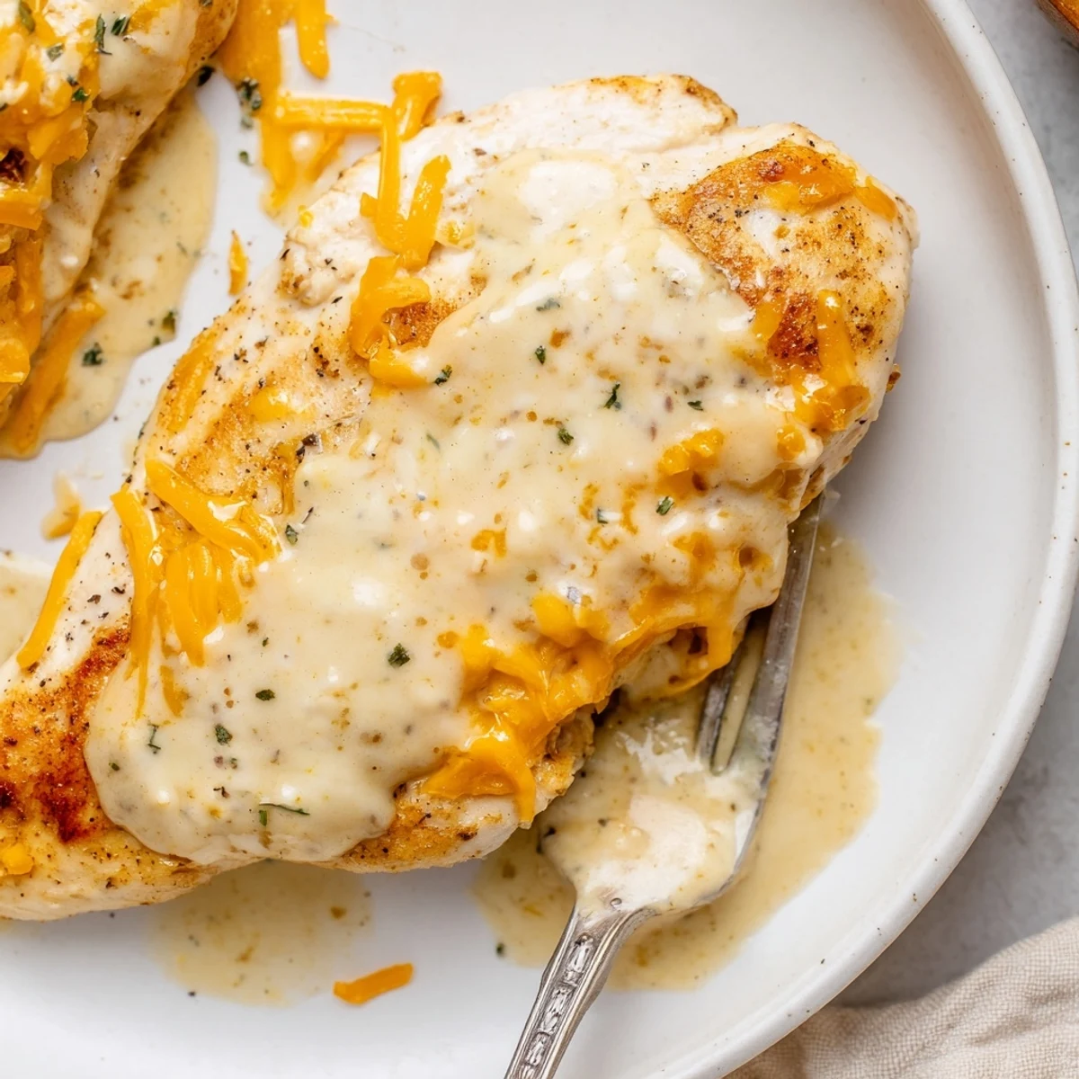 Oven-baked Chicken With Cheese Sauce topped with bubbling Parmesan, served with broccoli