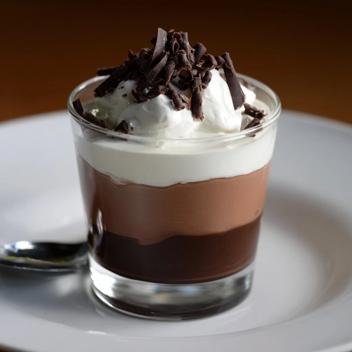 Six chilled Triple Chocolate Mousse Cups showcasing creamy layers and cocoa dusting.