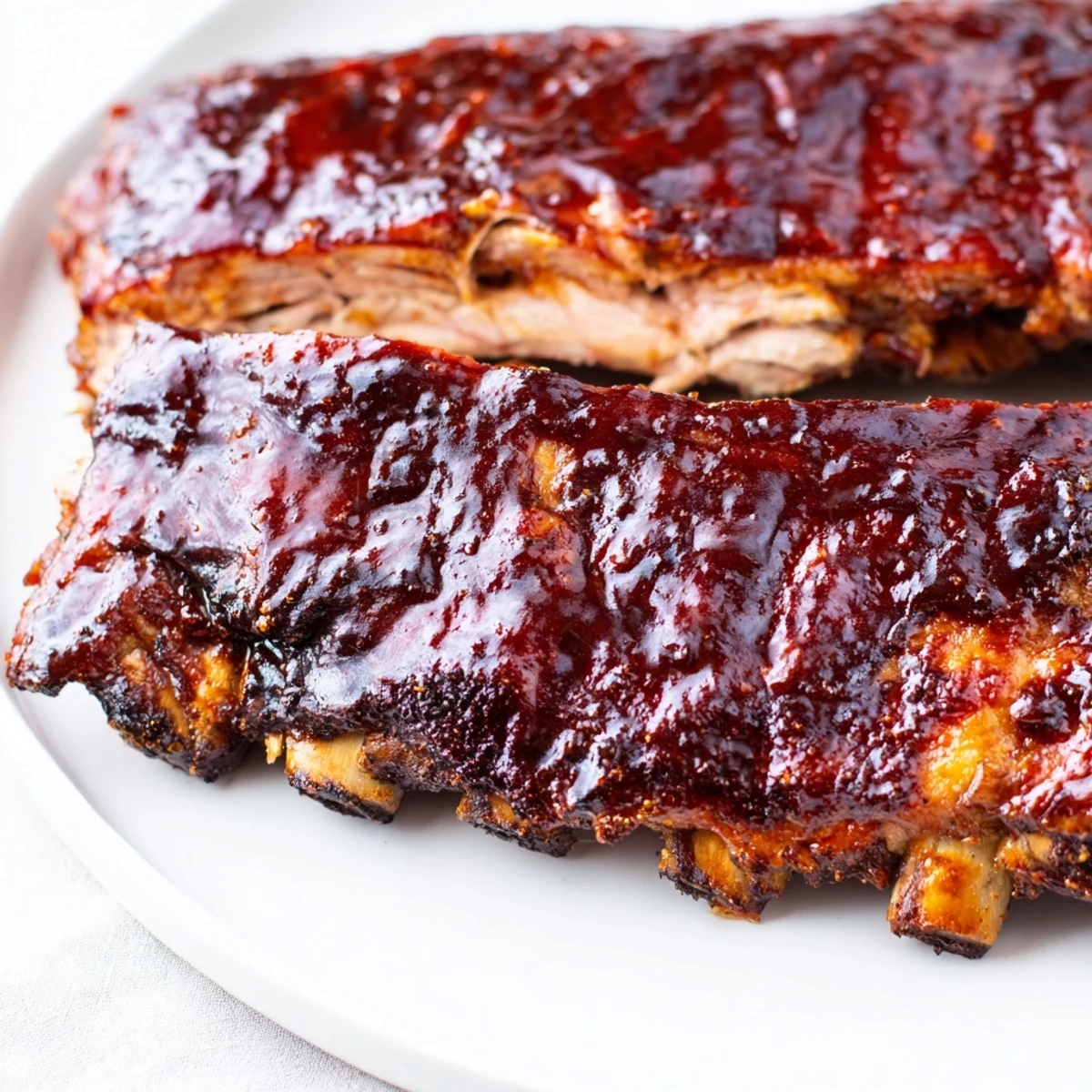 Family-style Grilled Ribs served with coleslaw and cornbread, juicy, fall-off-the-bone